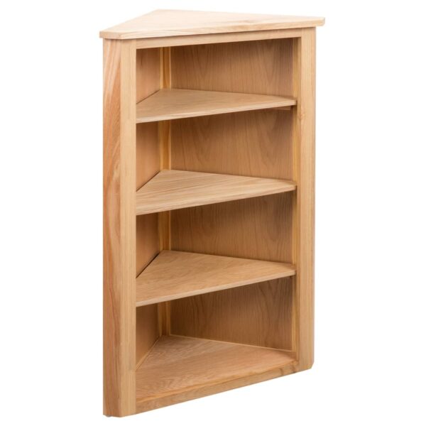 vidaXL Corner Shelf 59x36x100 cm Solid Oak Wood - Image 1