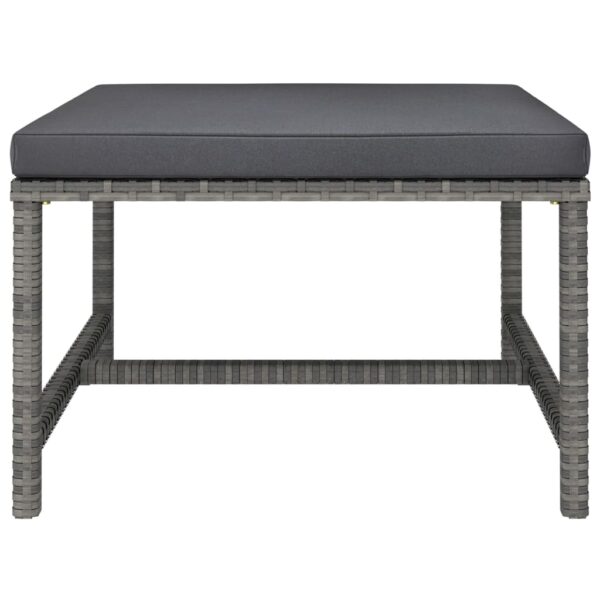 vidaXL 10 Piece Garden Lounge Set with Cushions Poly Rattan Grey - Image 9
