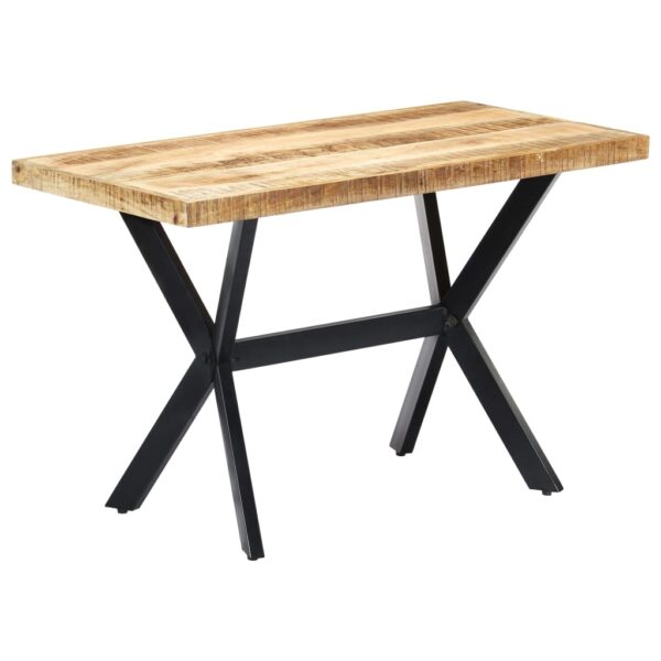 vidaXL Dining Table 120x60x75 cm Solid Rough Mango Wood - Image 7