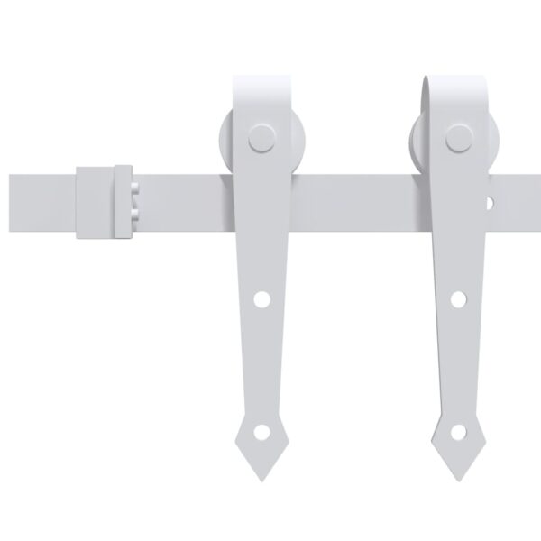 vidaXL Sliding Door Hardware Kit 183 cm Steel White - Image 3