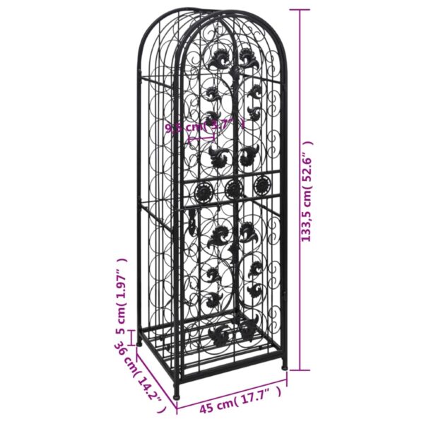 vidaXL Wine Rack for 45 Bottles Metal - Image 6