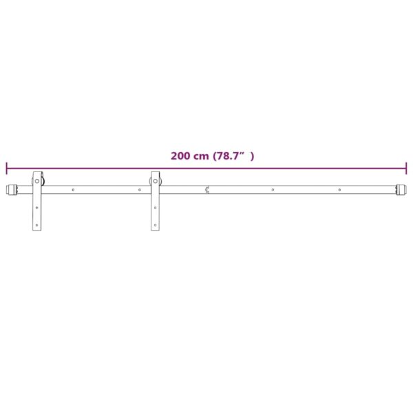 vidaXL Sliding Door Hardware Kit 200 cm Steel White - Image 7