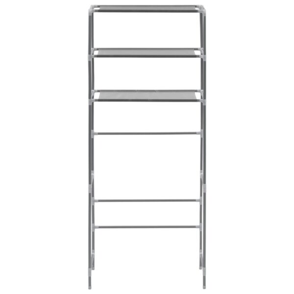 vidaXL 3-Tier Storage Rack over Laundry Machine Silver 69x28x169 cm - Image 4