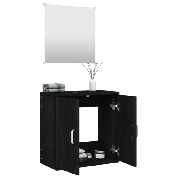 vidaXL 2 Piece Bathroom Furniture Set Black Engineered Wood - Image 3