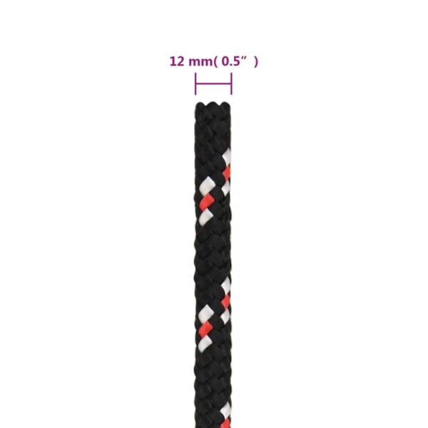 vidaXL Boat Rope Black 12 mm 25 m Polypropylene - Image 6
