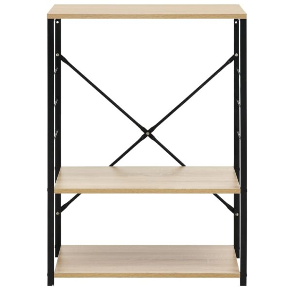 vidaXL Microwave Cabinet Black and Oak 60x39.6x79.5 cm Engineered Wood - Image 3