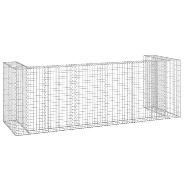 vidaXL Gabion Wall for Garbage Bins Galvanised Steel 325x100x110 cm - Image 5
