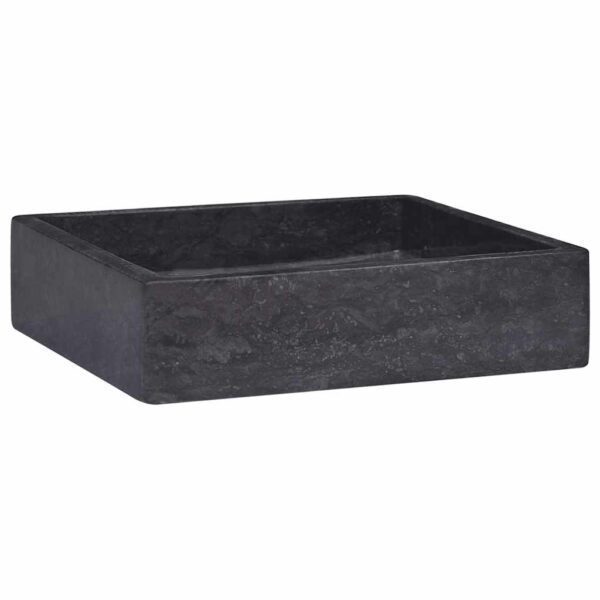 vidaXL Sink Black 40x40x10 cm Marble - Image 2