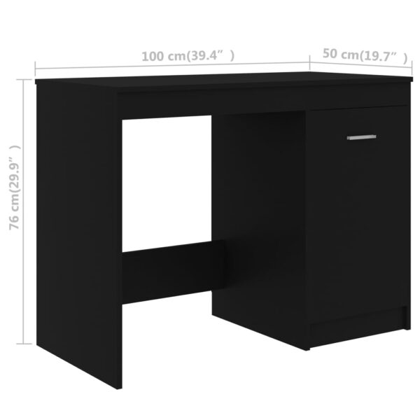 vidaXL Desk Black 140x50x76 cm Engineered Wood - Image 10