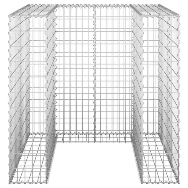 vidaXL Gabion Wall for Garbage Bin Galvanised Steel 110x100x110 cm - Image 3