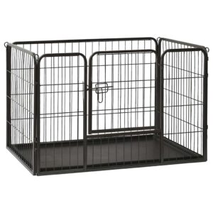 vidaXL Puppy Playpen Steel 91.5x59x61cm