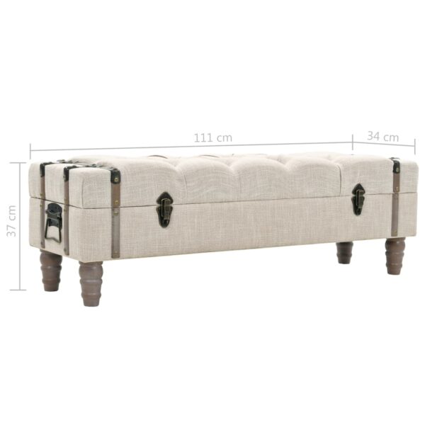 vidaXL Storage Bench Solid Wood and Steel 111x34x37 cm - Image 10