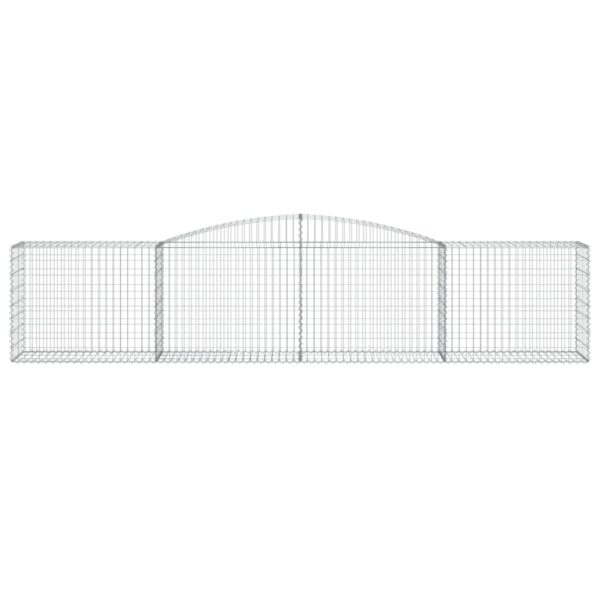 vidaXL Arched Gabion Basket 400x50x80/100 cm Galvanised Iron - Image 3