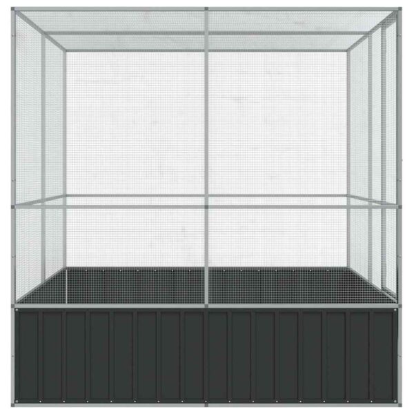 vidaXL Aviary Silver 211x207x212 cm Steel - Image 5