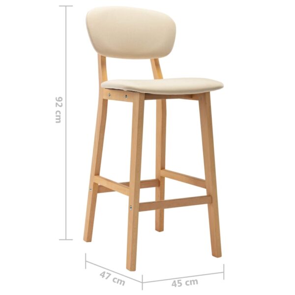 vidaXL Bar Stools 2 pcs Cream Fabric - Image 8