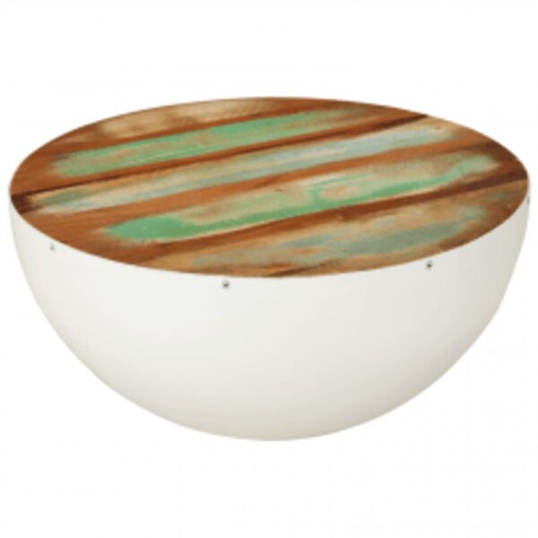 vidaXL Bowl Shaped Coffee Table Solid Reclaimed Wood 60x60x30 cm - Image 8