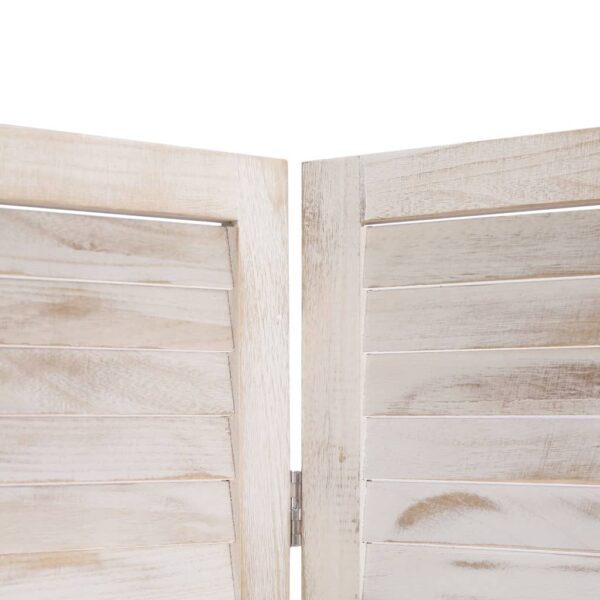 vidaXL 4-Panel Room Divider White 140x165 cm Wood - Image 5
