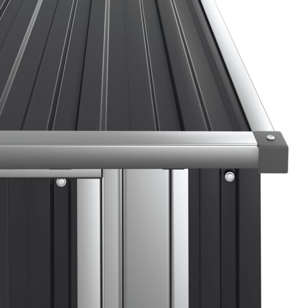 vidaXL Garden Shed Anthracite 118.5x97x209.5 cm Galvanised Steel - Image 7