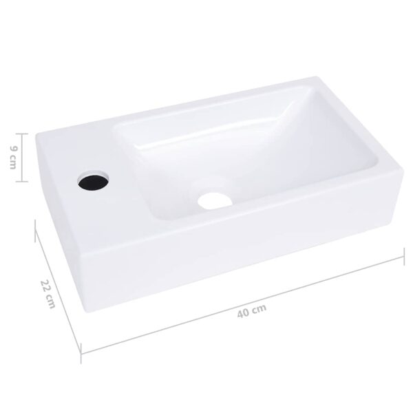 vidaXL Wash Basin 400x220x90 mm SMC White - Image 7