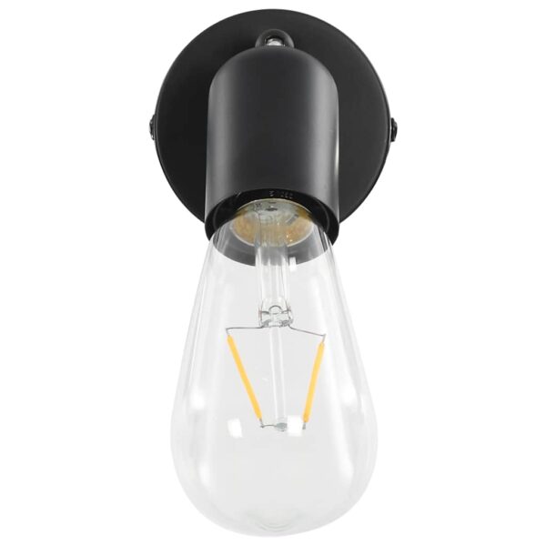 vidaXL Spot Lights 2 pcs with Filament Bulbs 2 W Black E27 - Image 6