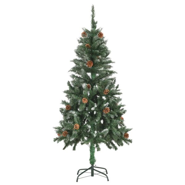 vidaXL Artificial Christmas Tree with Pine Cones and White Glitter 150 cm - Image 2