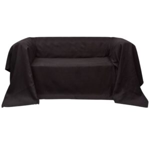 vidaXL Micro-suede Couch Slipcover Brown 270 x 350 cm