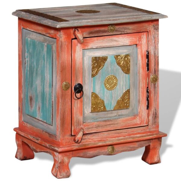 vidaXL Nightstand Solid Mango Wood Orange - Image 1