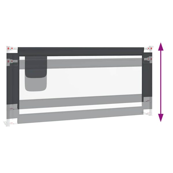vidaXL Toddler Safety Bed Rail Dark Grey 200x25 cm Fabric - Image 5