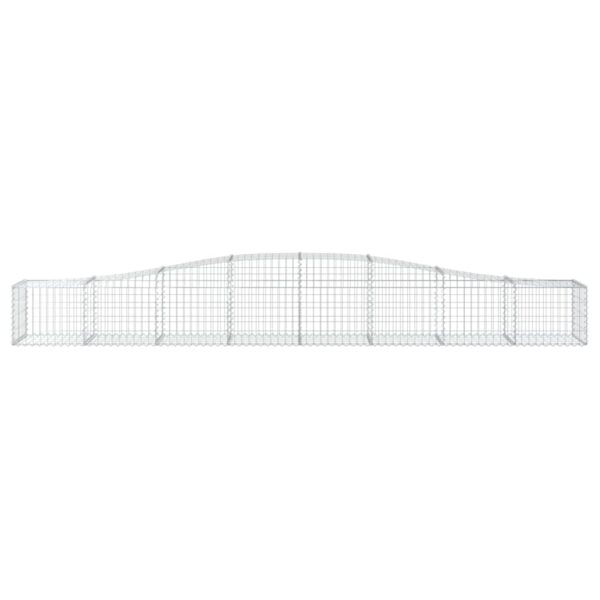 vidaXL Arched Gabion Basket 400x50x40/60 cm Galvanised Iron - Image 3