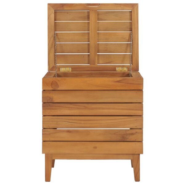 vidaXL Laundry Basket 40x30x45 cm Solid Teak Wood - Image 4