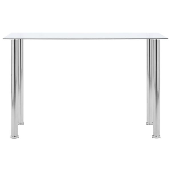 vidaXL Dining Table Transparent 120x60x75 cm Tempered Glass - Image 2