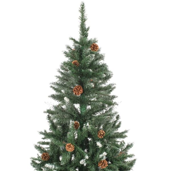 vidaXL Artificial Christmas Tree with Pine Cones and White Glitter 150 cm - Image 3