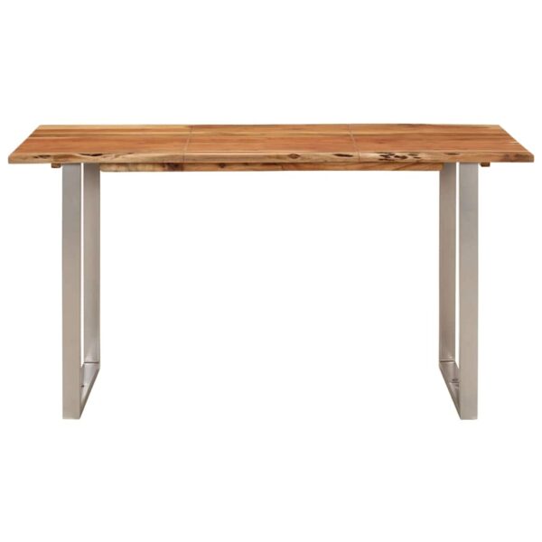 vidaXL Dining Table 140x70x76 cm Solid Acacia Wood - Image 4