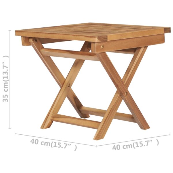 vidaXL 3 Piece Folding Garden Lounge Set Solid Teak Wood - Image 10