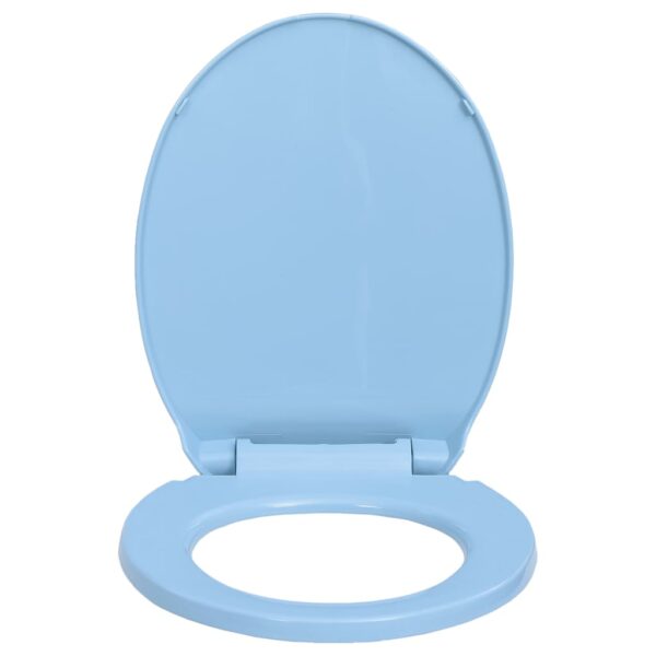 vidaXL Soft-Close Toilet Seat Blue Oval - Image 4