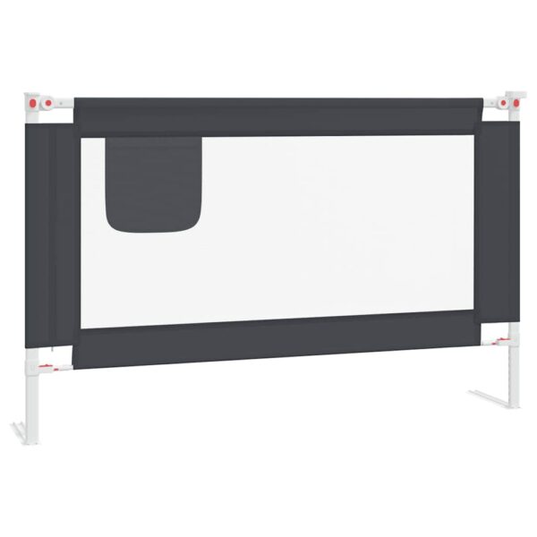 vidaXL Toddler Safety Bed Rail Dark Grey 120x25 cm Fabric - Image 2