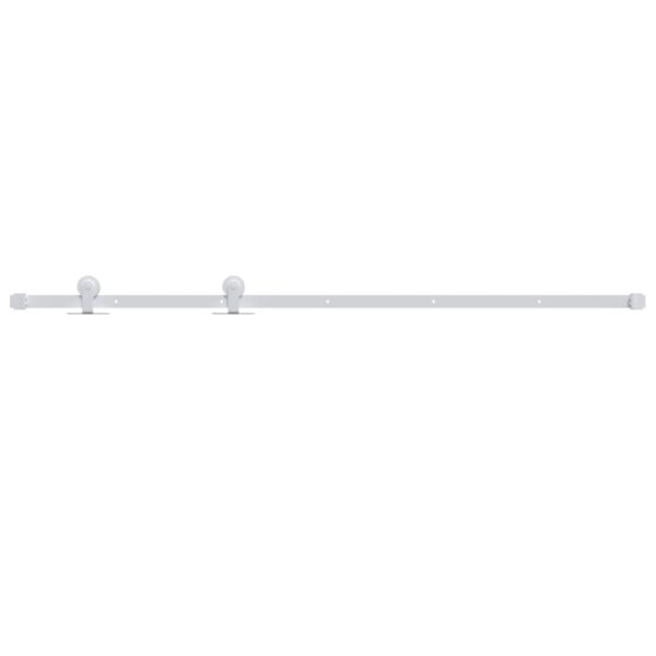 vidaXL Sliding Door Hardware Kit 183 cm Steel White - Image 2