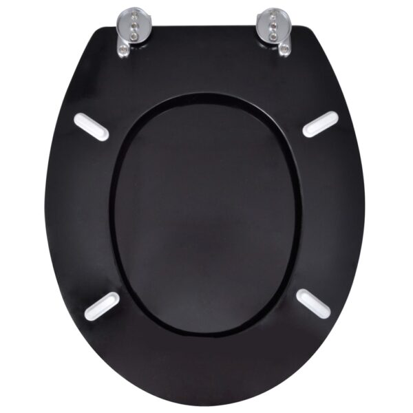 vidaXL WC Toilet Seat MDF Lid Simple Design Black - Image 5