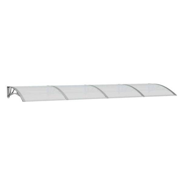 vidaXL Door Canopy Grey 350x100 cm Polycarbonate - Image 2