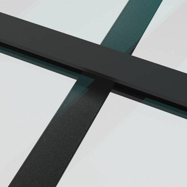 vidaXL Sliding Door Black 76x205 cm ESG Glass and Aluminium - Image 5