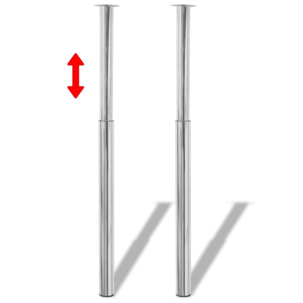 vidaXL Telescopic Table Legs 4 pcs Chrome 710 mm-1100 mm - Image 2