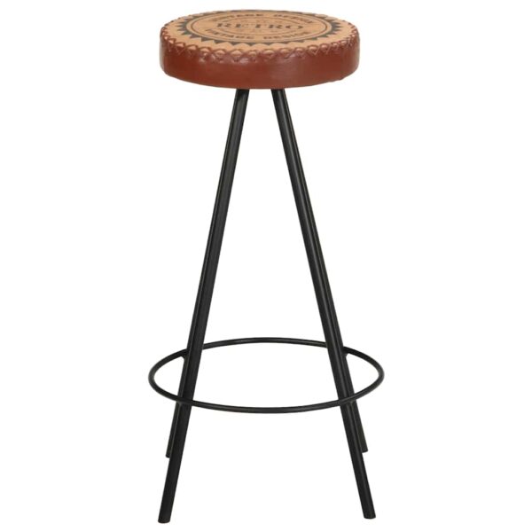 vidaXL Bar Stools 4 pcs Real Leather - Image 2