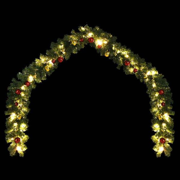 vidaXL Christmas Garland Decorated with Baubles and LED Lights 5 m - Image 4