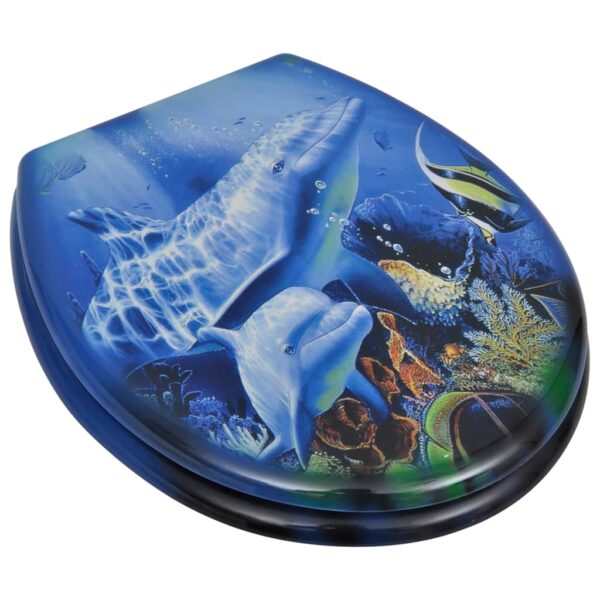 vidaXL Toilet Seats with Lids 2 pcs MDF Dolphin - Image 2