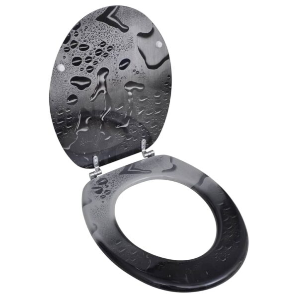 vidaXL Toilet Seats with Hard Close Lids MDF Water - Image 1