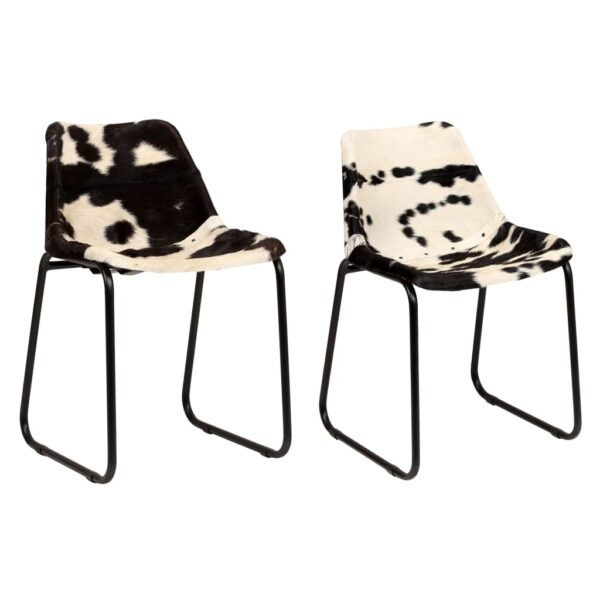 vidaXL Dining Chairs 2 pcs Genuine Goat Leather - Image 1