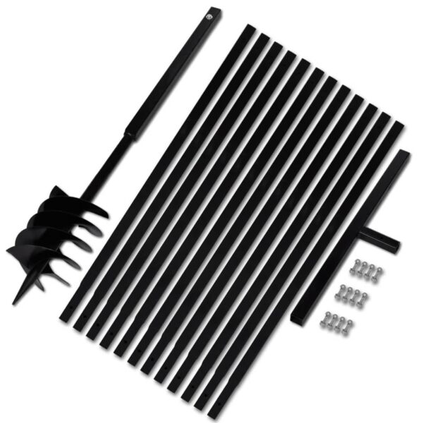 vidaXL Ground Drill with Handle 180 mm with Extension Tube 13 m Steel - Image 1