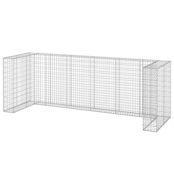 vidaXL Gabion Wall for Garbage Bins Galvanised Steel 325x100x110 cm - Image 2