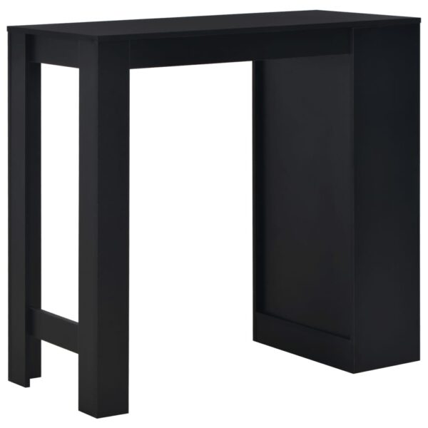 vidaXL Bar Table with Shelf Black 110x50x103 cm - Image 3