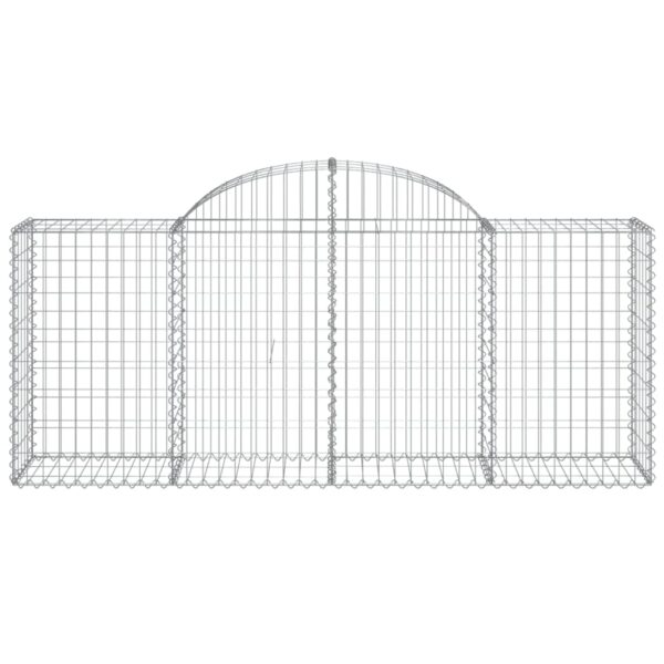 vidaXL Arched Gabion Basket 200x50x80/100 cm Galvanised Iron - Image 3